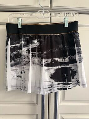 Black & White Pleated Tennis Skirt with Attached Short